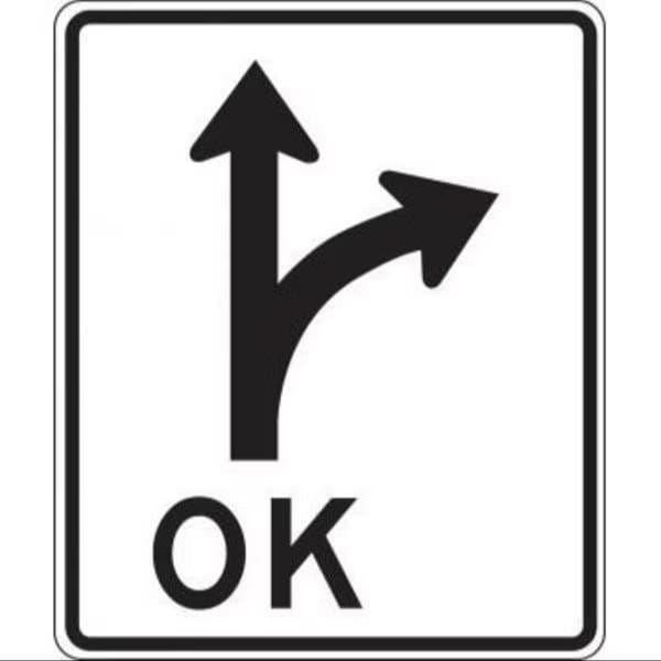 Accuform LANE GUIDANCE SIGN RIGHTSTRAIGHT FRR654RA FRR654RA - main